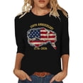 thumbnail image 2 of ibiyuan 250th Anniversary Shirt Holiday Shirts for Women Round Neck 4th Of July Shirts Short Sleeve Shirts Independence Day Womens Shirts Womens Long Sleeve Tops, 2 of 4