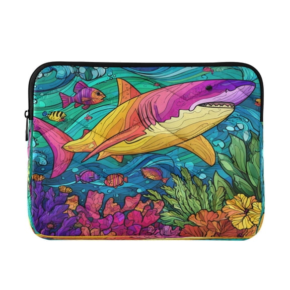 RMDQTR 13in Laptop Bag Briefcases Computer Inner Bags Computer Bags Laptop Sleeves Work Travel School Bag Colorful Shark Pattern