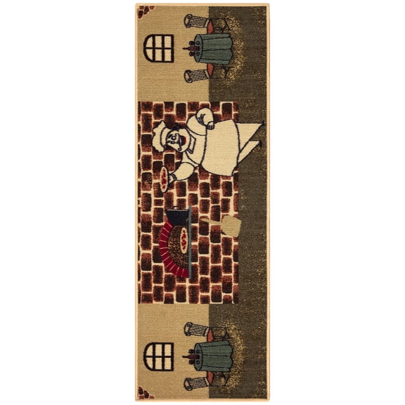 Ottomanson Non-Slip Rubberback Chef 2x5 Kitchen Runner Rug, 20" x 59", Multicolor