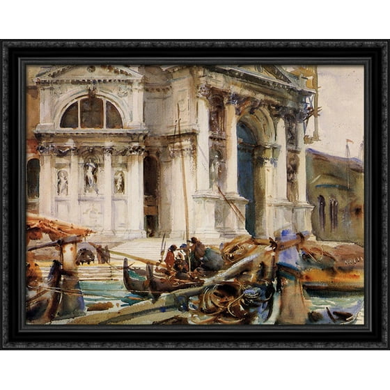 Santa Maria Della Salute 34x28 Large Black Ornate Wood Framed Canvas Santa Maria Della Salute 34x28 Large Black Ornate Wood Framed Canvas Art By John Singer Sargent Com