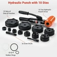 thumbnail image 4 of Yescom 15 Ton Hydraulic Knockout Punch Kit with 1/2 to 4 10-Die Steel Case Heavy Duty Conduit Hole Digger Cutter Set, 4 of 9