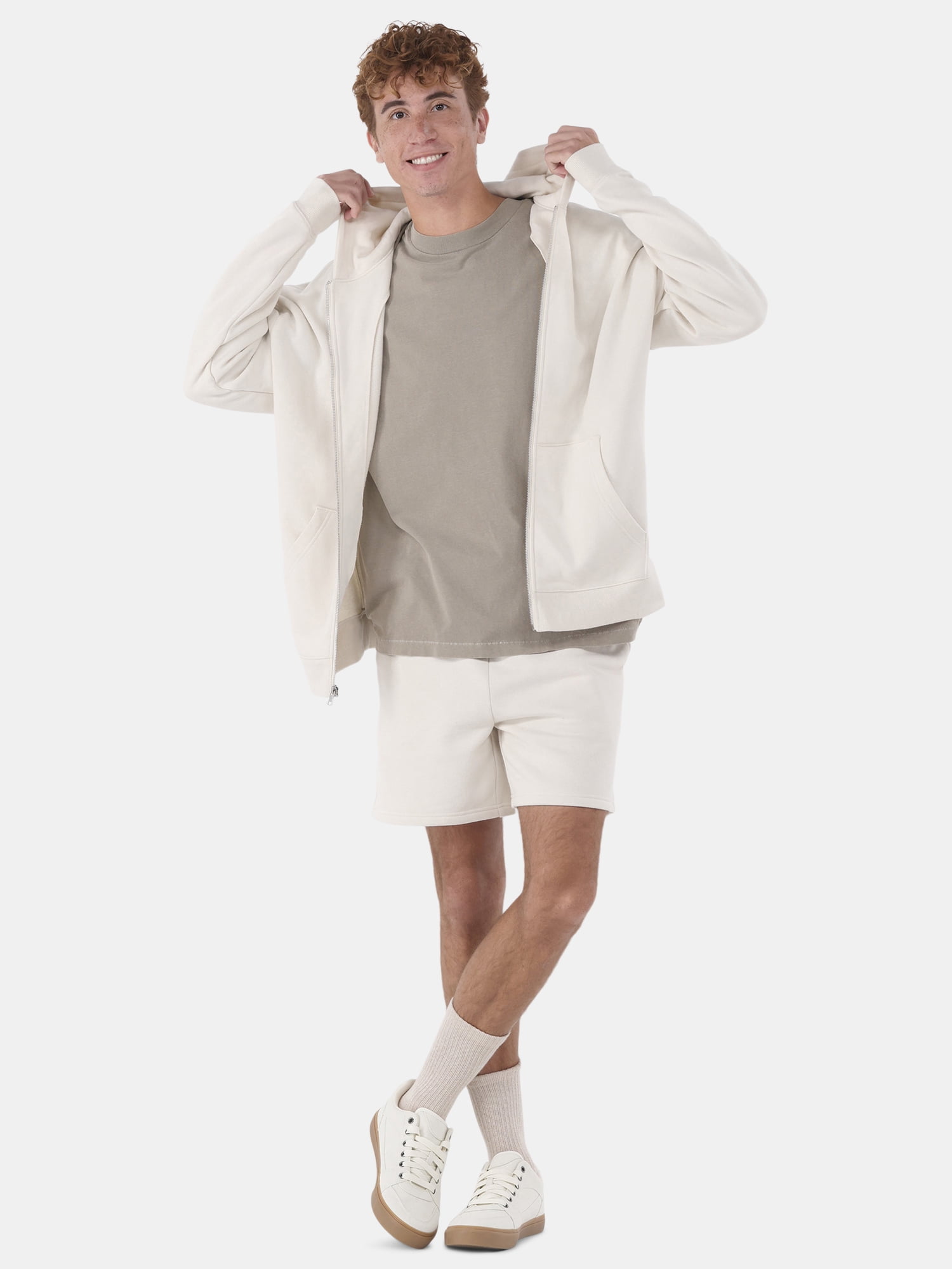 No Boundaries Soft Fleece Jogger Shorts, 6" Inseam, 2-Pack, Men's and Big Men's