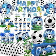 Soccer Birthday Party Decorations,200pcs Soccer Party Decorations Plates and Napkins Cups Tablecloth Cake Topper Honeycomb Balloon for Soccer Party Supplies,Serve 24$$Home Decor, Kitchen, & Other