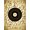 Sepia Gold Black, Pattern 6, variant on ODIKA Music Note Vintage Record Faded Vinyl Layout Round Movie Eight Stain Resistant Low Profile for Dorm Room, Small Living Apartment