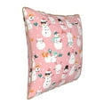 thumbnail image 2 of Fotbe Cute Pink Snowman Cat Pattern Velvet Decorative Throw Pillow Covers with Elegant Piping, Soft Plush Cushion Cover for Sofa, Bed, Car, Office-16"x16", 2 of 8