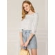 thumbnail image 2 of INSPIRE CHIC Blusa de lunares de verano de media manga con cuello con volantes para mujer blanco XS, 2 of 6