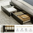 thumbnail image 6 of ARICOEASY California King Bed Frames with Hidden Storage Headboard & Drawers, Upholstered Cal King Platform Bed with LED Lights, Type-C Charging Station, No Box Spring Needed, Noise Free, Black, 6 of 9