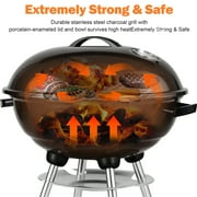Segmart BBQ Charcoal Grill for Outdoor, 18 Inch Portable Kettle Charcoal Grill with Wheels, Barbecue Oven for Patio, Backyard, Camping, Black