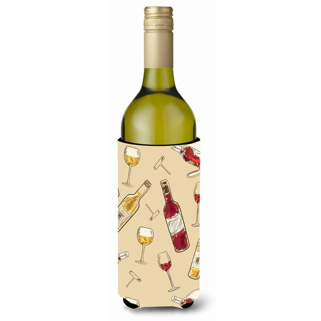 ""Caroline'S Treasures Bb5196Literk Botella De Vino Tinto Y Blanco Aislante Para Bebidas Abrazadera 750 Ml Multicolor""