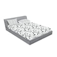 thumbnail image 2 of Ambesonne Grey Fitted Sheet & Pillow Sham Set, Autumn Leaves and Branches, Full, Grey White, 2 of 2