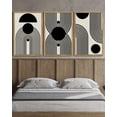 thumbnail image 2 of SHENIFY 24x36in3pcs Nautral Framed Black Abstract Wall Art Decor Duotone Minimal Dark Brush Stroke Prints Shapes Illustrations Modern Art Decorative Ready To Hang, 2 of 5
