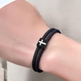 thumbnail image 6 of BLEEUS Braided Rope Cross Bracelet Christian Bracelet For Men Boy Gifts (Black A) Christmas Essential (Black A), 6 of 10