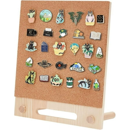 Pin Board Cork Board 9.7x8.2inch Rectangle Bulletin Display Board Desktop Brooch Cork Display Stands