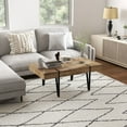 thumbnail image 2 of HOMCOM Rustic Coffee Table, Rectangle Nature Cocktail Table with Steel Hairpin Legs for Living Room, 2 of 10