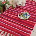 thumbnail image 2 of Tapis en Chiffon, Lavable en Machine, Réversible, Tissé à la Main, Multicolore, Rayé, pour Chambre, Salon, Cuisine et Buanderie (20 Pieds' x 31 Pouces, Rouge), 2 of 7