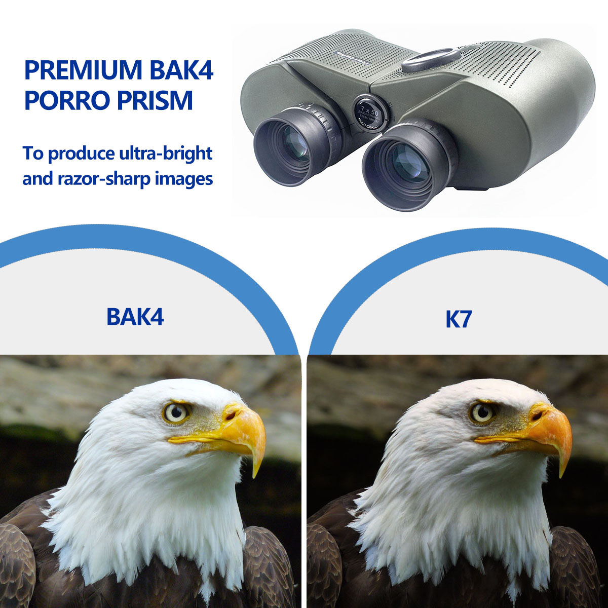 Marine Binoculars 7x50 Waterproof,HD Wide View Clear Image Military Binocular with Rangefinder and Illuminated Compass for Boating Sailing Hunting and Traveling