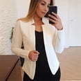thumbnail image 6 of Women's Business Blazer Casual Open Front Long Sleeve Notched Lapel Suit Jacket Lightweight Y2K Coat Fall Outfits, 6 of 7