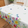 thumbnail image 6 of MIZHONA Colorful Wildflower Rectangle Tablecloth for Table Red Floral Butterfly Table Cloths for Picnic Party Decor,54"× 72", 6 of 8