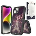 thumbnail image 4 of Designed for Apple iPhone 15 Pro Exotic Design Fashion Hybrid Dual Layer Rugged Bumper Frame Hybrid Shockproof Rubber TPU Defender Phone Case Cover [Eiffel Tower Paris Sakura], 4 of 4