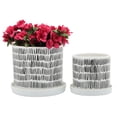 thumbnail image 3 of Sagebrook Home Set Of 2 Tribal Planters With Saucer 6/8", White, 3 of 5