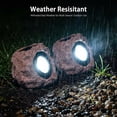 thumbnail image 3 of Solar Rock Lights Outdoor Garden Waterproof - Super Bright LED Solar Spotlights, Solar Powered Landscape Path Decorative Garden Stone Lights for Pathway, Walkway, Yard, Patio (2 Pack), 3 of 15