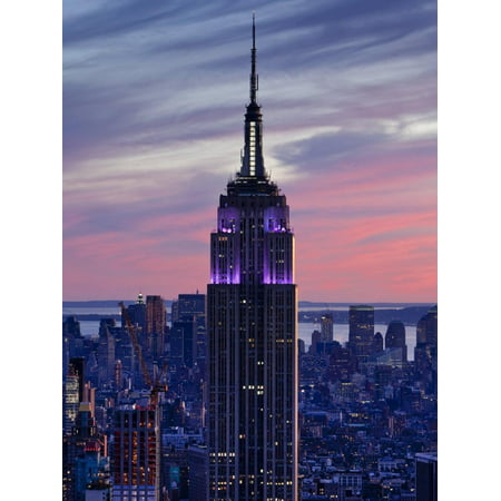 New York City, Manhattan, View Towards Downtown; Empire State Building from Rockerfeller Centre, US Print Wall Art By Gavin
