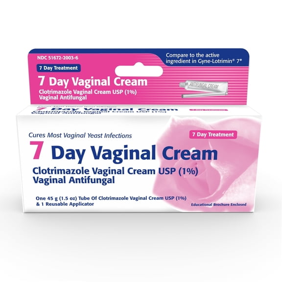 Taro Clotrimazole USP 1% 7-Day Vaginal Cream 1.5 Oz (45g) Yeast Infection Treatment, Feminine Anti-Itch Cream for External Itching & Irritation