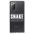 thumbnail image 1 of DistinctInk Clear Shockproof Hybrid Case for Samsung Galaxy Note 20 (6.7" Screen) - TPU Bumper Acrylic Back Tempered Glass Screen Protector - SNAKE Lives Matter, 1 of 3