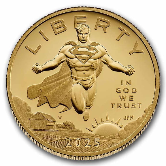 (2025) 1/2 oz Proof Gold Comic Art Superman Coin (w/Box & COA)