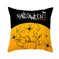 thumbnail image 1 of Funda de almohada de felpa melocotón con temática de Halloween, diseño de calabaza, ideal para decorar sofás, cafeterías y fiestas, 45x45cm (sin relleno)., 1 of 6