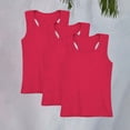 thumbnail image 2 of Blekii Girls Racerback Tank Tops, 3 Pack Sleeveless Camisoles, Soft Stretchy Dance Shirts, Red, 110, 2 of 8