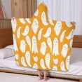 thumbnail image 5 of Orange Halloween Ghosts Hooded Bath Towel，60"x35" for Ages 3 To 12 Kids, Quick Dry Lightweight Soft Microfiber Hood Beach Towel Cover Up for Kids, 5 of 7