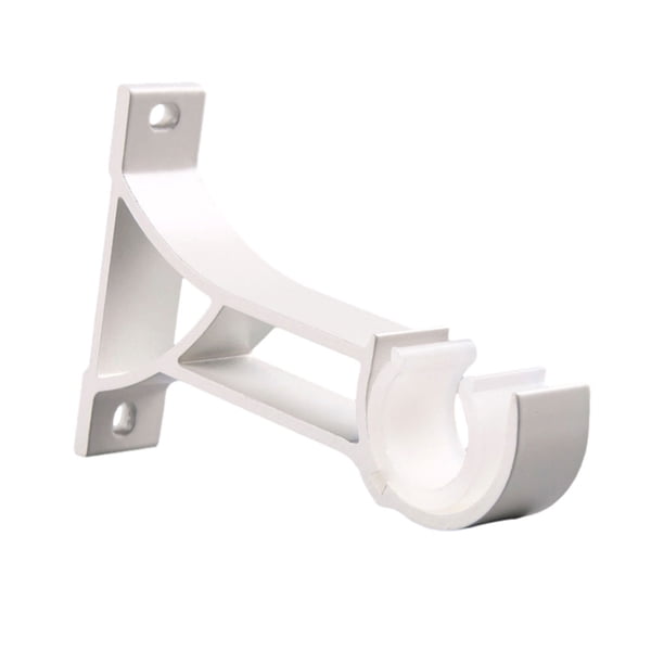Ounissouiy 2 unids/set soporte de barra de cortina doble y asequible para cualquier barra de habitación soporte de pared poste de cortina Tratamientos de ventanas Blanco - Pared simple