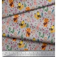 thumbnail image 2 of Soimoi Rayon Fabric Floral,Musical Instruments & Animals Cartoon Print Fabric by Yard 56 Inch Wide, 2 of 3