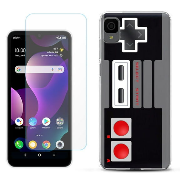 Slim-Fit Gel TPU Phone Case for TCL 30Z / 30 Z / 30 LE, with Tempered Glass Screen Protector, by OneToughShield ® - Game Controller