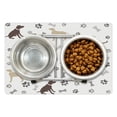 thumbnail image 1 of Dog Lover Pet Mat for Food and Water, Paw Print Bones and Dog Silhouettes American Foxhound Breed Playful Pattern, Non-Slip Rubber Mat for Dogs and Cats, 18" X 12", by Ambesonne, 1 of 2