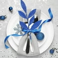thumbnail image 7 of 20 Pieces Glittered Artificial Leaf Spray Picks 13" Tall for Christmas Winter Wedding Wreath Tree Floral Arrangment Vase Bouquets Table Centerpieces Decoration (Blue), 7 of 7