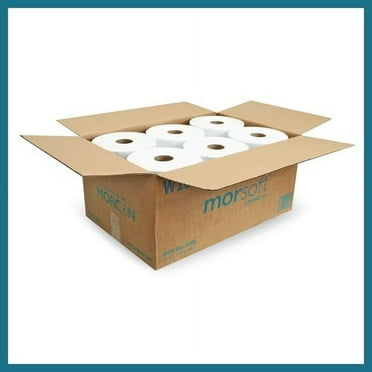 Morsoft by  W106 Paper Towel Dispenser Refill, 10 Inch Roll, White, 100% Recycled Fiber, 10 x 800ft, 6 Rolls, Ideal Paper Towel Rolls for Dispenser