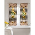 thumbnail image 3 of Sunflower Plaid Curtains 54 Inch Length,Sheer Curtains for Bedroom Living Room Window Country Sunshine Star Vintage Bee Black Rod Pocket Drapes Kitchen Curtains Small Half Window 42"x54" 2 Panels, 3 of 7