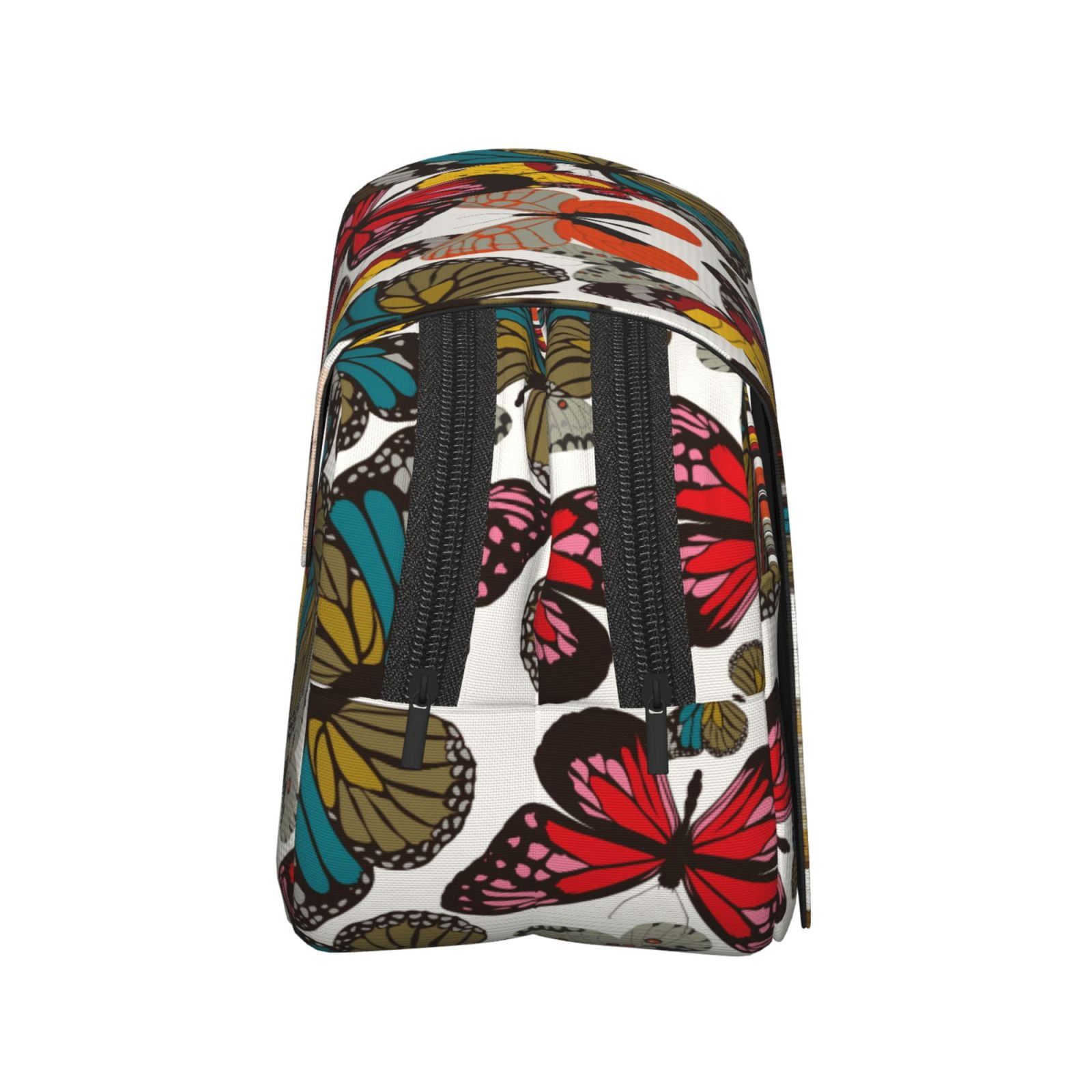 Rateoe Retro Floral Butterfly Pattern Double Clamshell Pen Case, Storage Organizer with Two Zipper Compartments– Holds Up to 50 Pencils & Pens