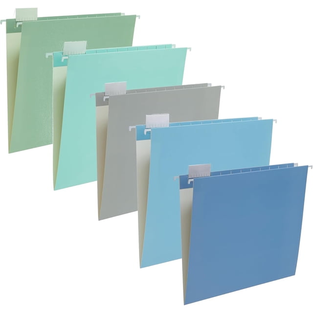 Hanging File Folders Filing Cabinet Organizer Letter Size / Cut Adjustable Tabs Decorative for Home Office School Classroom Marble\u\u