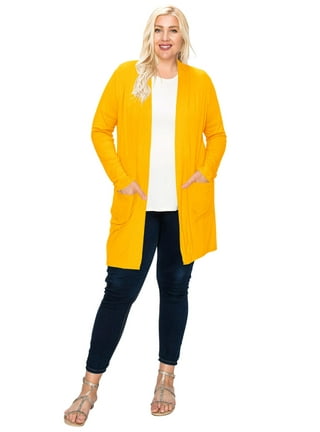 Plus size deals mustard cardigan