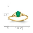 thumbnail image 2 of 14K Yellow Gold Ring Band with Stones (05) May Emerald Oval Green, Size 7, 2 of 2
