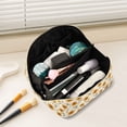 thumbnail image 2 of FORMRS Makeup Bag Travel Cosmetic Organizer for Women Fold Flat Zipper Pouch with Handle, Beige Sunflower Pattern, 2 of 8