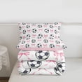 thumbnail image 5 of Erosebridal Cute Bowknot Twin Comforter Sets For Bowtie Girls,Football Print Sport Games Bedding Set For Kids,Reversible Pink 2pcs, 5 of 7