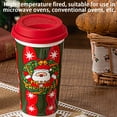 thumbnail image 4 of Bewildely Tazas de café navideñas de plástico con tapa. Diseños navideños. Capacidad, resistentes y fáciles de usar. Ideales para regalar. Teteras, 4 of 6