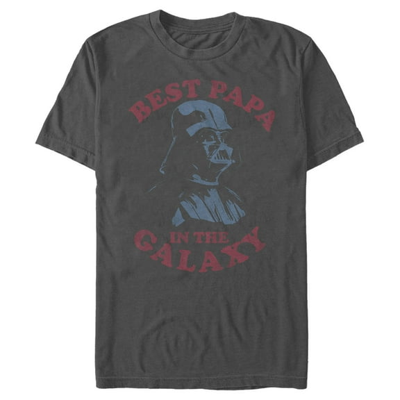 Men's Star Wars Darth Vader Best Papa in the Galaxy Graphic Tee Charcoal 2X Large