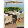 thumbnail image 5 of Outdoor Tablecloth with Umbrella Hole for Patio/Picnic/Party/Camping, Sage Green Floral Waterproof Table Cloth Rectangle Table Cover Washable, Modern Farmhouse Leaves Brown Striped (60"x 102"), 5 of 8