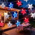 thumbnail image 6 of 118 Inch Patriotic String Lights with 20 LEDs, 4th of July Red White Blue Star Battery Operated Outdoor Waterproof Decor for Independence Day Courtyard Garden, 6 of 8