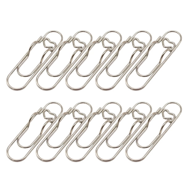 10 clips metálicos con forma de corazón para bolígrafos, cuadernos, agendas, marcadores y sujetapapeles para estudiantes y profesionales.